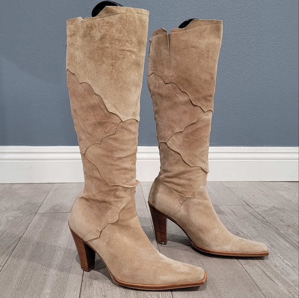 Nine West Studio suede square tip boots 6.5M